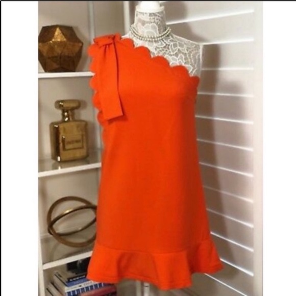Victoria Beckham one shoulder scallop trim dress S - Picture 6 of 12